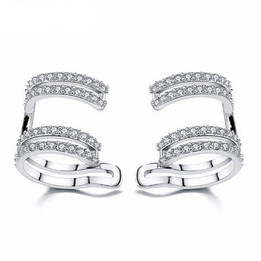 Silver Double Hoop Ear Cuff