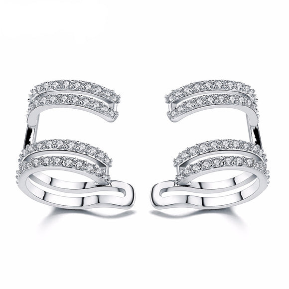 Silver Double Hoop Ear Cuff