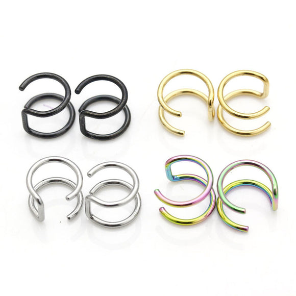 Double Hoops Ear Cuff Set