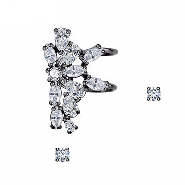 Elegant Crystal Clip Ear Cuff Wrap