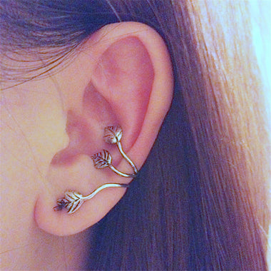 Leaf Feather Clip Ear Cuff