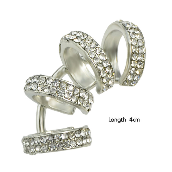 Silver and Gold with Full Rhinestone Ear Cuff  For Women