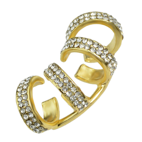 Silver and Gold with Full Rhinestone Ear Cuff  For Women