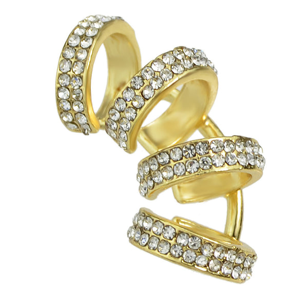 Silver and Gold with Full Rhinestone Ear Cuff  For Women