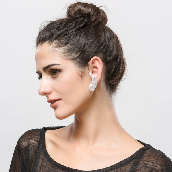 Vintage Crystal Rhinestone Ear Cuff Wrap