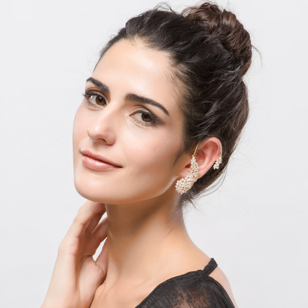 Vintage Crystal Rhinestone Ear Cuff Wrap