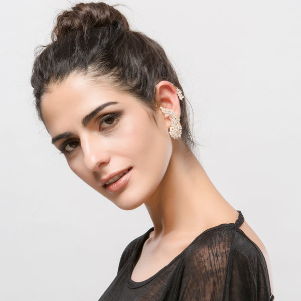 Vintage Crystal Rhinestone Ear Cuff Wrap