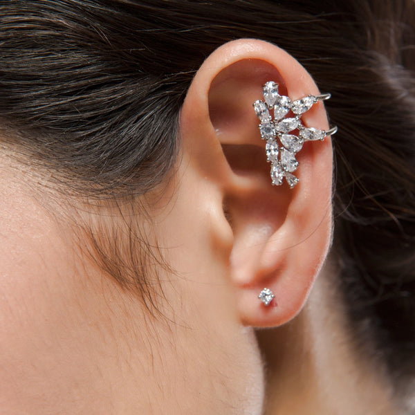Elegant Crystal Clip Ear Cuff Wrap