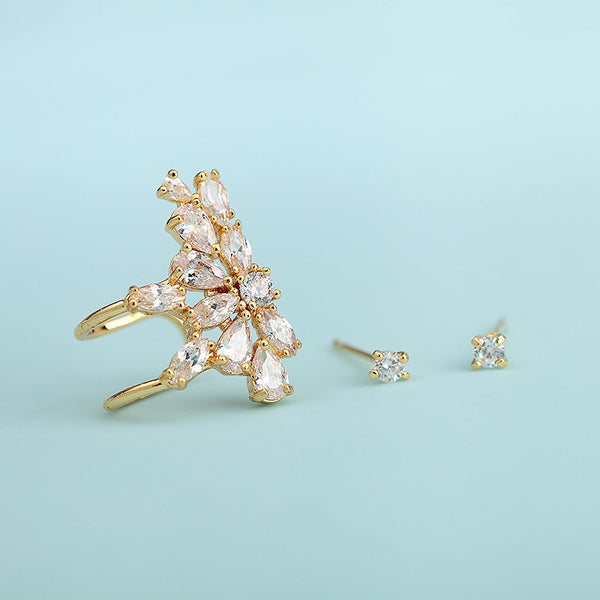 Elegant Crystal Clip Ear Cuff Wrap