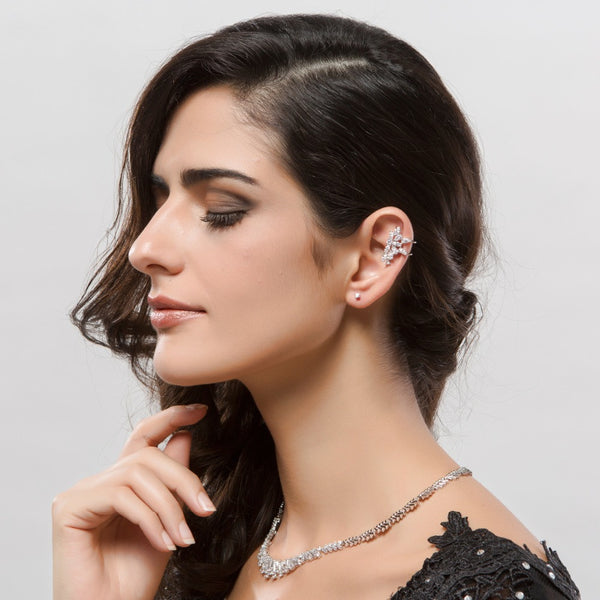Elegant Crystal Clip Ear Cuff Wrap