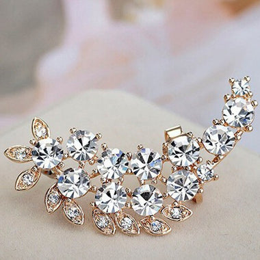 Crystal Rhinestone Clip on Ear Cuff Wrap