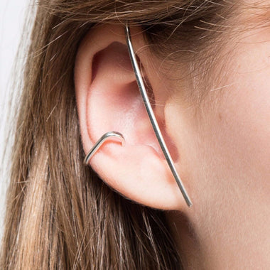 Silver Bar Ear Wrap