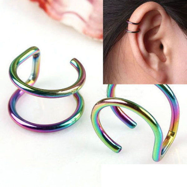 Double Hoops Ear Cuff Set